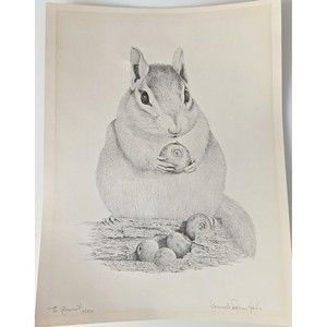 Chipmunk art print Signed 187/850